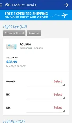 1800CONTACTS App android App screenshot 2